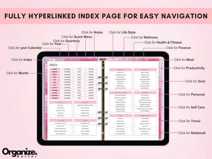 All-in-One Aesthetic Digital Planner 2026,2027,2028