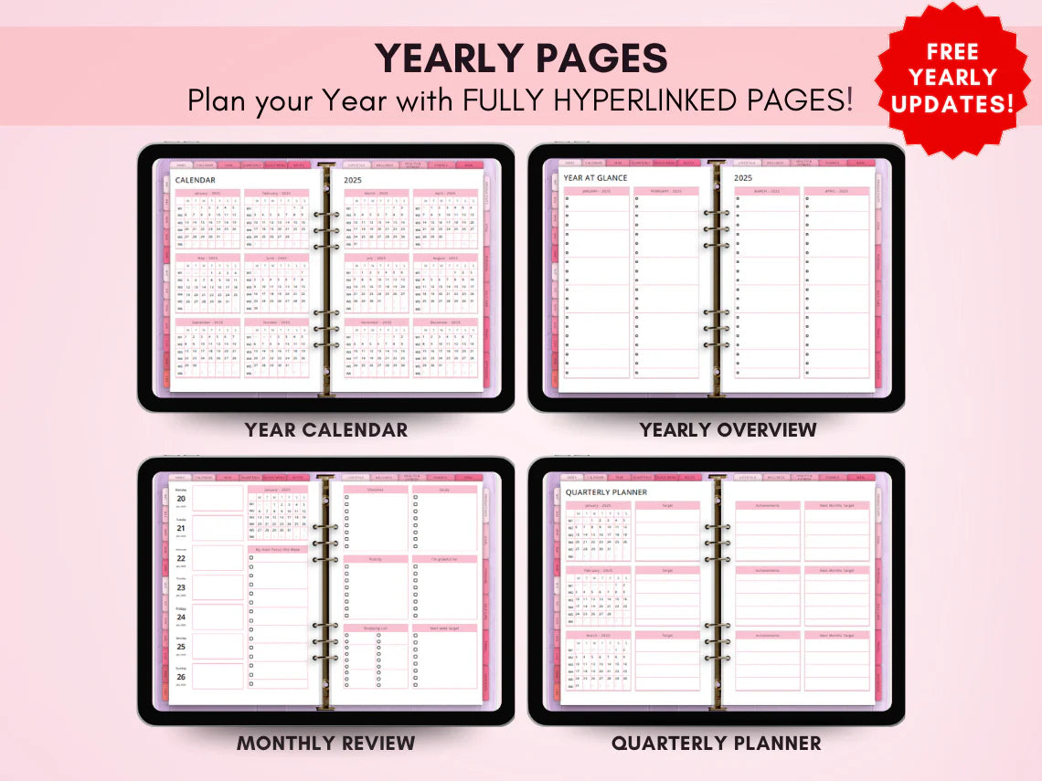 All-in-One Aesthetic Digital Planner 2026,2027,2028