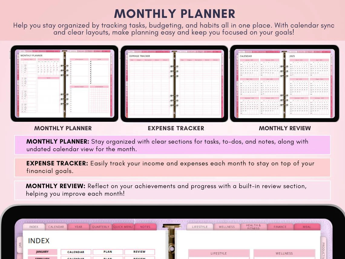 All-in-One Aesthetic Digital Planner 2026,2027,2028