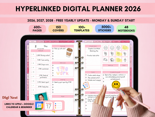 All-in-One Aesthetic Digital Planner 2026,2027,2028