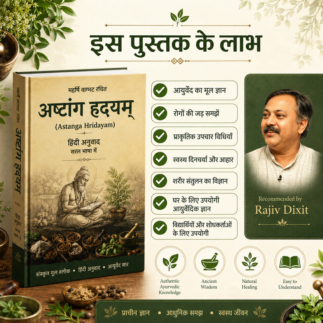 अष्टांग हृदयम – असली आयुर्वेद का ज्ञान (हिंदी में)